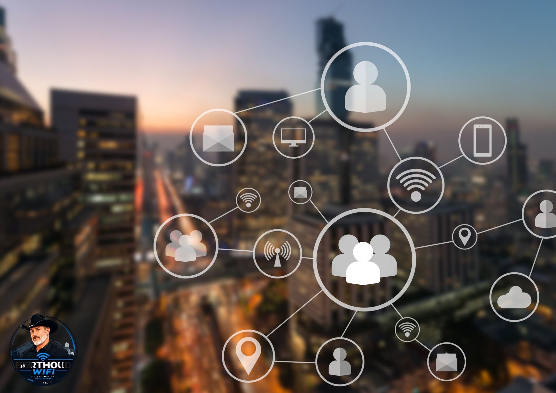 Business devices connected through a managed network